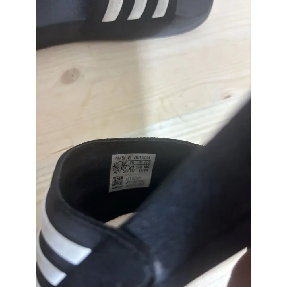 ADIDAS Women's ADILETTE CLOUDFOAM‎ SANDALS SLIDES SIZE 12K BLACK CC8